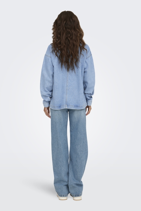 Only onlbirdie l/s polo denim shirt azg